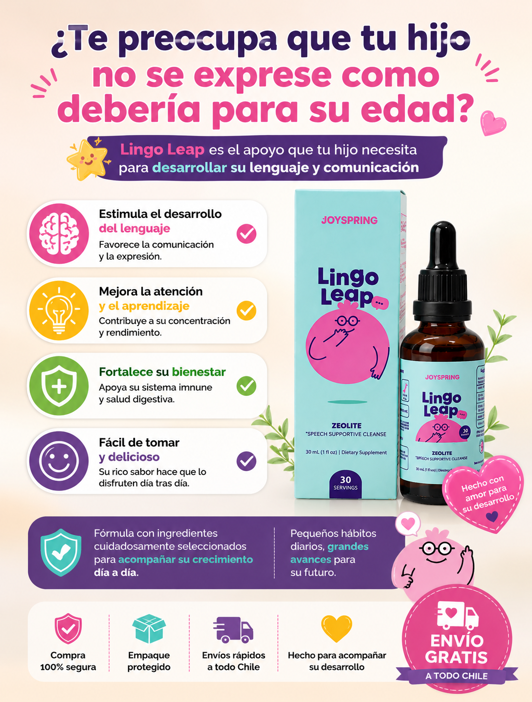 Lingo Leap™  Suplemento líquido infantil