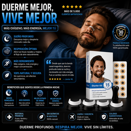 RESPIRTA MEJOR CON BANDAS NASALES MAGNÉTICAS X30