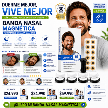 RESPIRTA MEJOR CON BANDAS NASALES MAGNÉTICAS X30