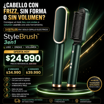 StyleBrush™ 3en1 – Liso, Ondas y Volumen al Instante